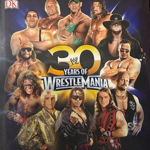 WWE 30 Years of WrestleMania Poster - Blue, Gold, Black